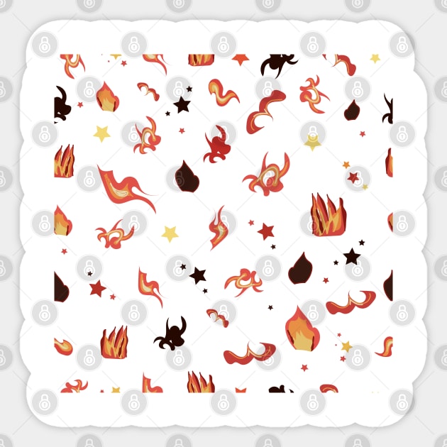 Flames and stars pattern Sticker by GULSENGUNEL